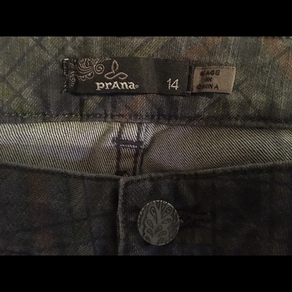 Prana Faded Black Plaid Ankle Zip Skinny Jeans - Picture 4 of 4